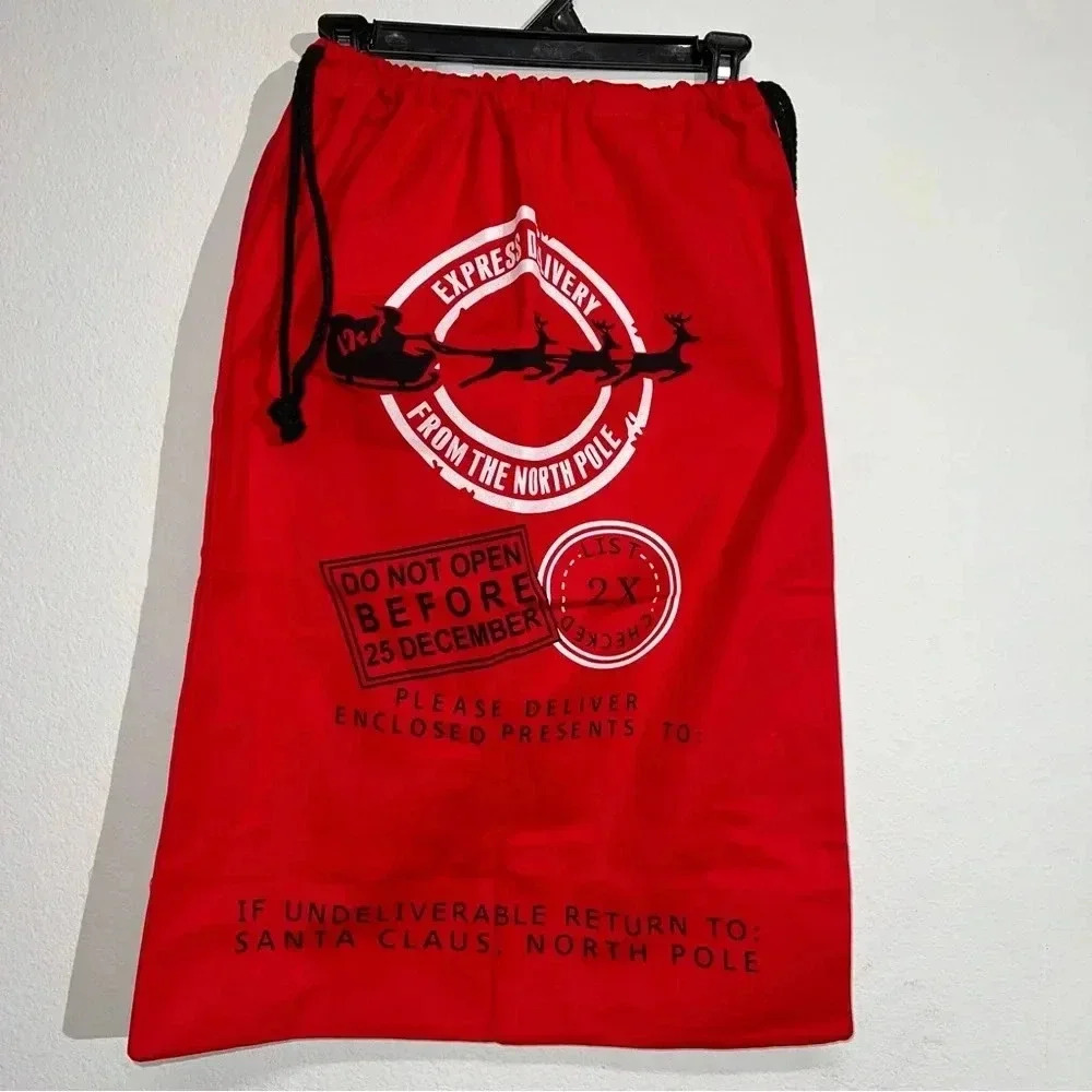 NWOT Santa Sack BLANK 🎅🏼XL Canvas Gift‎ Bag Christmas Presents BIG RED BAG